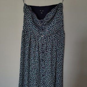 GAP Blue Floral (Strapless) Dress Size M